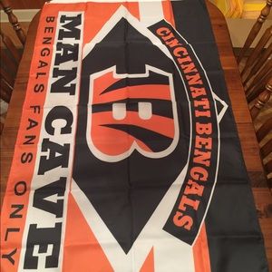 CINCINNATI BENGALS MAN CAVE 3 x 5 BANNER FLAG.